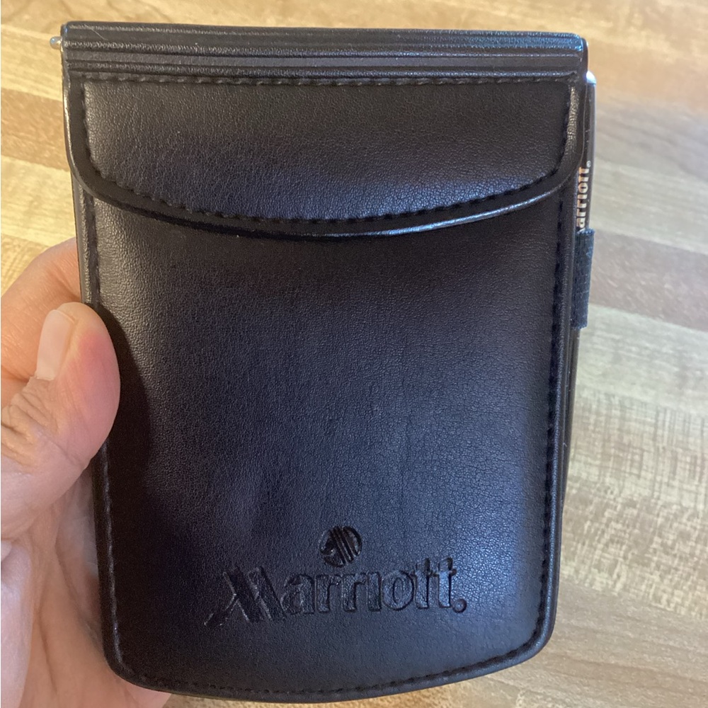 Vintage MARRIOTT ( Hotel) Pocket Size Leather Clad Notepad With A Blackpen